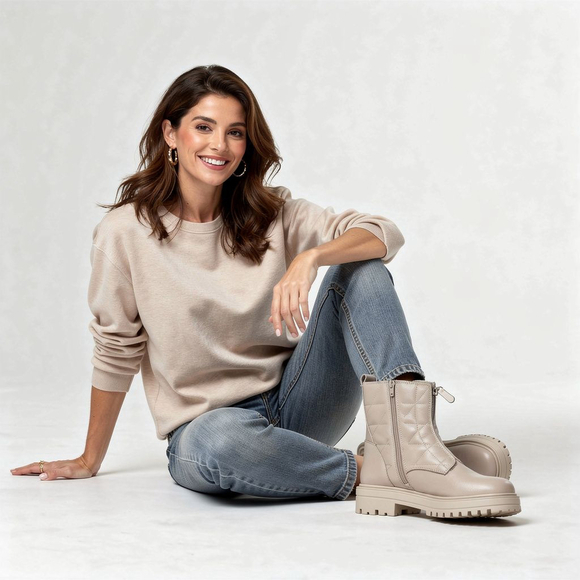 Alberto Torresi Shoes - Alberto Torresi Malissa Boots Zipper Quilted Leather Stitch Boots - 8